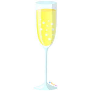 Free Champagne Glass Clipart WM | Pearly Arts | Royalty-free, 1000 by 1000, PNG, transparent background