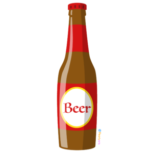 Beer Bottle Clipart WM | Pearly Arts  | Royalty-free, 1000 by 1000, PNG, transparent background