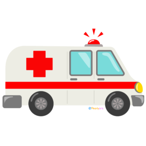 FREE Ambulance Clipart WM | Pearly Arts | Royalty-free, 1000 by 1000, PNG, transparent background
