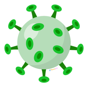FREE Green Virus Clipart WM | Pearly Arts | Royalty-free, 1000 by 1000, PNG, transparent background