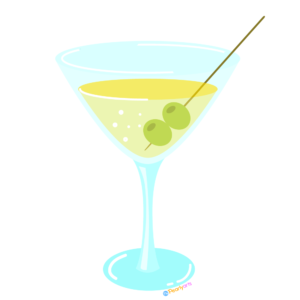 FREE Martini Clipart WM | Pearly Arts | Royalty-free, 1000 by 1000, PNG, transparent background