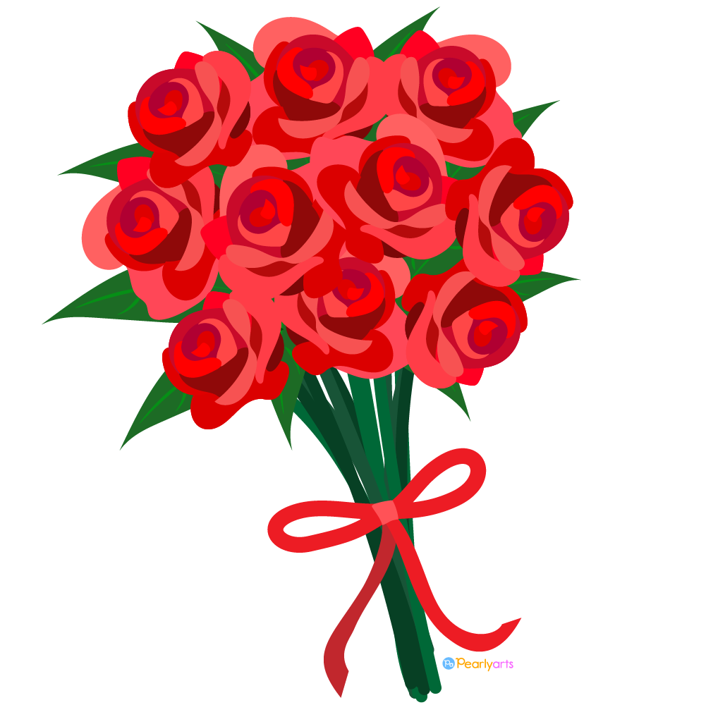 FREE Red Roses Clipart WM | Pearly Arts | Royalty-free, 1000 by 1000, PNG, transparent background