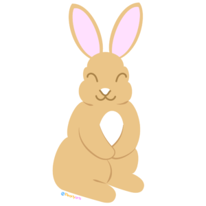 FREE Brown Bunny Clipart WM | Pearly Arts | Royalty-free, 1000 by 1000, PNG, transparent background