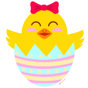 FREE Easter Chick in Blue Egg clipart WM | Pearly Arts | Royalty-free, 1000 by 1000, PNG, transparent background