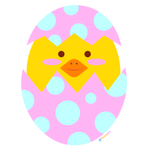 FREE Easter Chick in Pink Egg clipart WM | Pearly Arts | Royalty-free, 1000 by 1000, PNG, transparent background