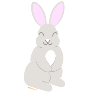 FREE Gray Bunny Clipart WM | Pearly Arts | Royalty-free, 1000 by 1000, PNG, transparent background