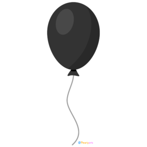 FREE Black Balloon Clipart WM | Pearly Arts | Royalty-free, 1000 by 1000, PNG, transparent background