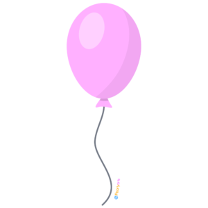 FREE Pink Balloon Clipart WM | Pearly Arts | Royalty-free, 1000 by 1000, PNG, transparent background