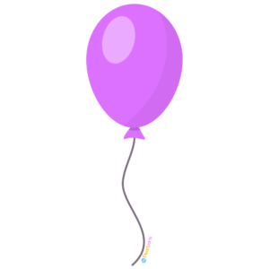 FREE Purple Balloon Clipart WM | Pearly Arts | Royalty-free, 1000 by 1000, PNG, transparent background