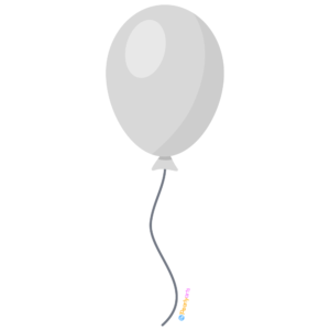 FREE Silver Balloon Clipart WM | Pearly Arts | Royalty-free, 1000 by 1000, PNG, transparent background