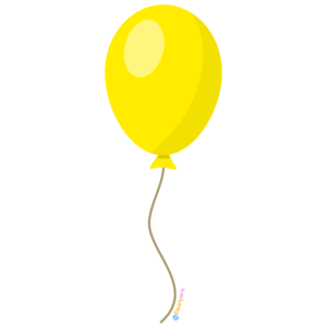 FREE Yellow Balloon Clipart WM | Pearly Arts | Royalty-free, 1000 by 1000, PNG, transparent background