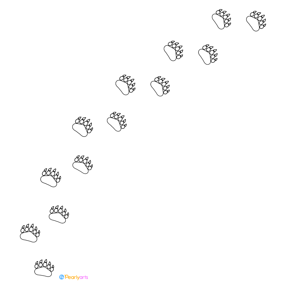 FREE Bear Paw Prints Clipart White WM | Pearly Arts