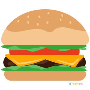 FREE Hamburger Clipart WM | Pearly Arts | Royalty-free, 1000 by 1000, PNG, transparent background