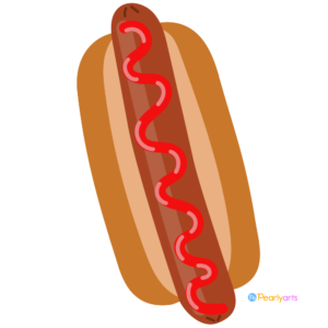 FREE Hot dog Clipart WM | Pearly Arts | Royalty-free, 1000 by 1000, PNG, transparent background