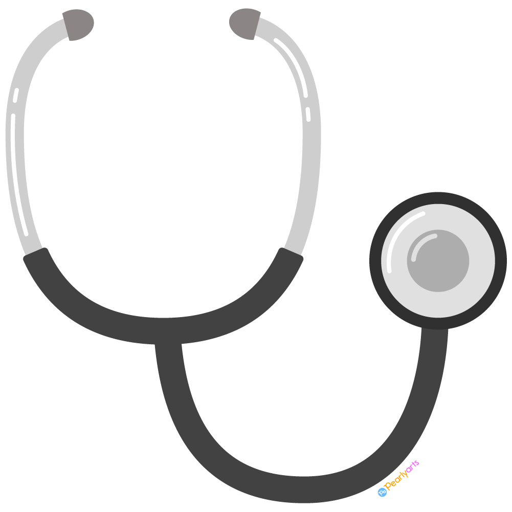 FREE Stethoscope Clipart WM | Pearly Arts | Royalty-free, 1000 by 1000, PNG, transparent background