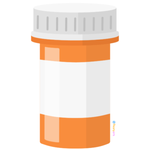 Pill Bottle Clipart WM | Pearly Arts | Royalty-free, 1000 by 1000, PNG, transparent background