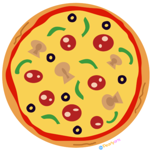 Pizza Clipart WM | Pearly Arts | Royalty-free, 1000 by 1000, PNG, transparent background