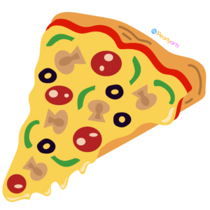 Pizza Slice Clipart WM | Pearly Arts | Royalty-free, 1000 by 1000, PNG, transparent background