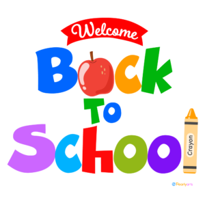 FREE Welcome Back to School Clipart WM | Pearly Arts | Royalty-free, 1000 by 1000, PNG, transparent background