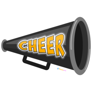 FREE Black Cheer Megaphone Clipart WM | Pearly Arts