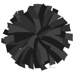 FREE Black Cheer Pom Pom Clipart WM | Pearly Arts