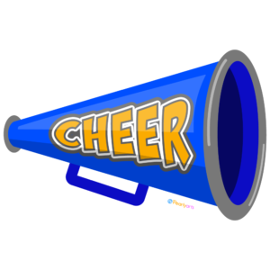 FREE Blue Cheer Megaphone Clipart WM | Pearly Arts