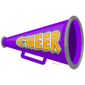 FREE Purple Cheer Megaphone Clipart WM | Pearly Arts