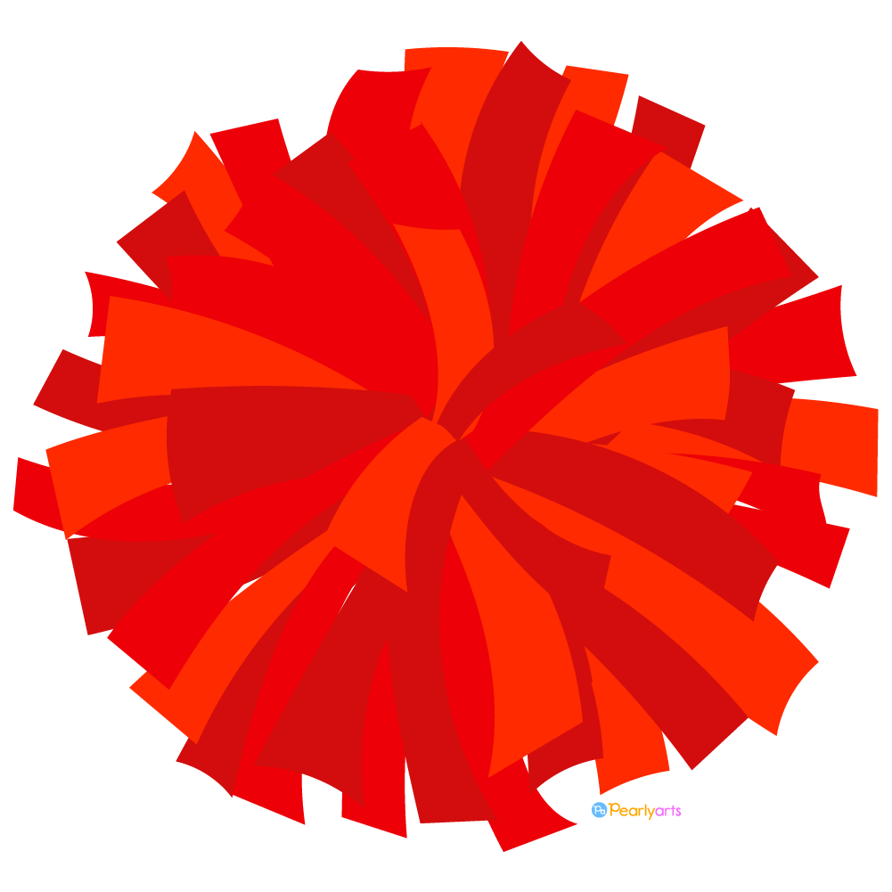 FREE Red Cheer Pom Pom Clipart WM | Pearly Arts