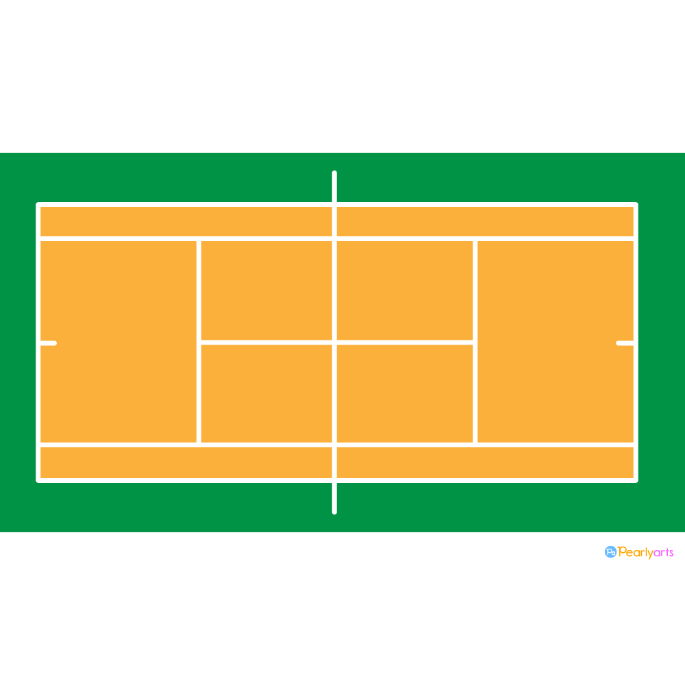 FREE Tennis Court Clipart WM | Pearly Arts