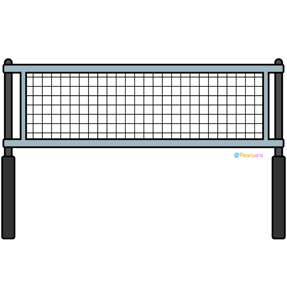 FREE Volleyball Net Clipart with outline WM | Pearly Arts