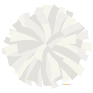 FREE White Cheer Pom Pom Clipart WM | Pearly Arts