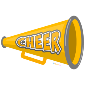 FREE Yellow Cheer Megaphone Clipart WM | Pearly Arts