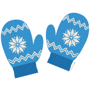 FREE Blue Mittens Clipart WM | Pearly Arts