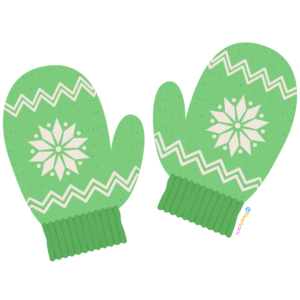 FREE Green Mittens Clipart WM | Pearly Arts