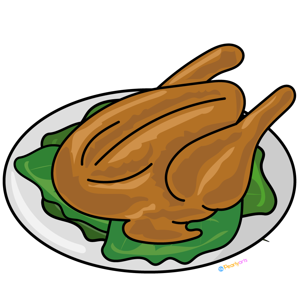 FREE Thanksgiving Turkey Clipart with Outline WM | Pearly Arts