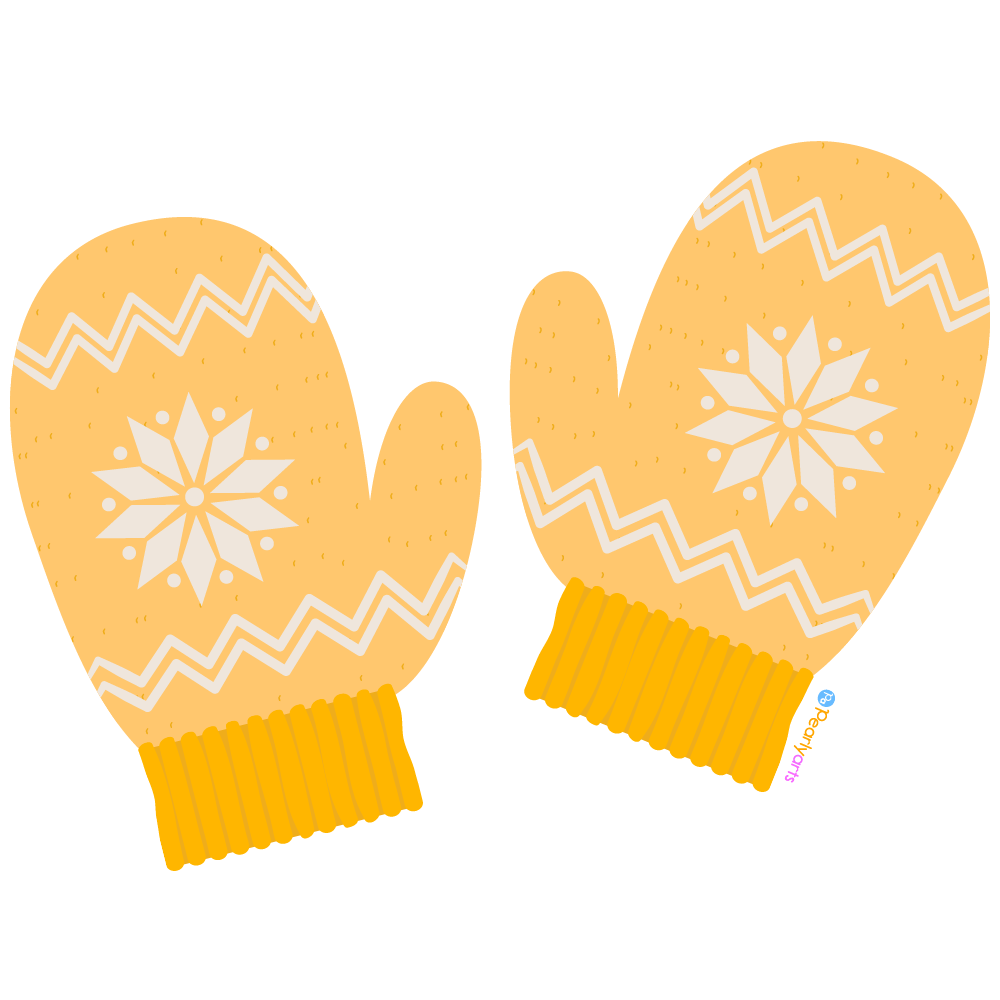 FREE Yellow Mittens Clipart WM | Pearly Arts