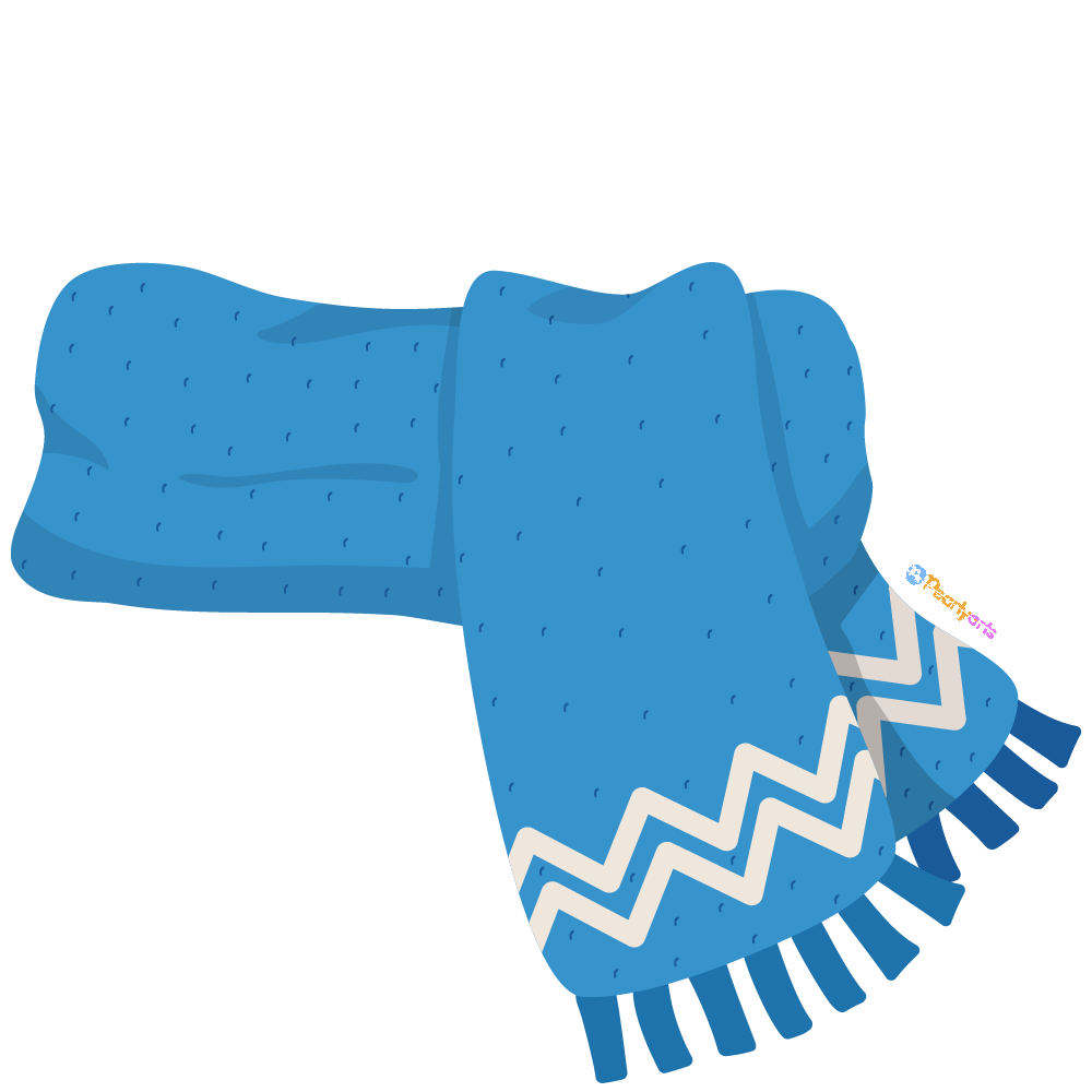 FREE Blue Scarf Clipart WM | Pearly Arts