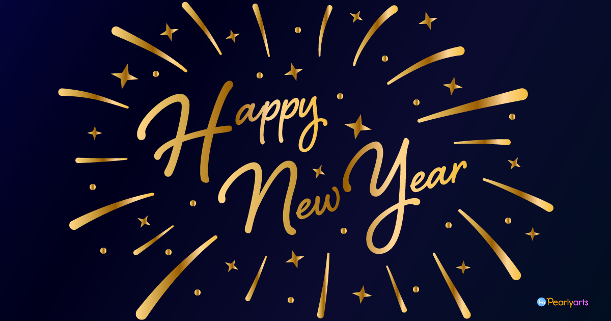 FREE Happy New Year Clipart with background WM | Pearly Arts