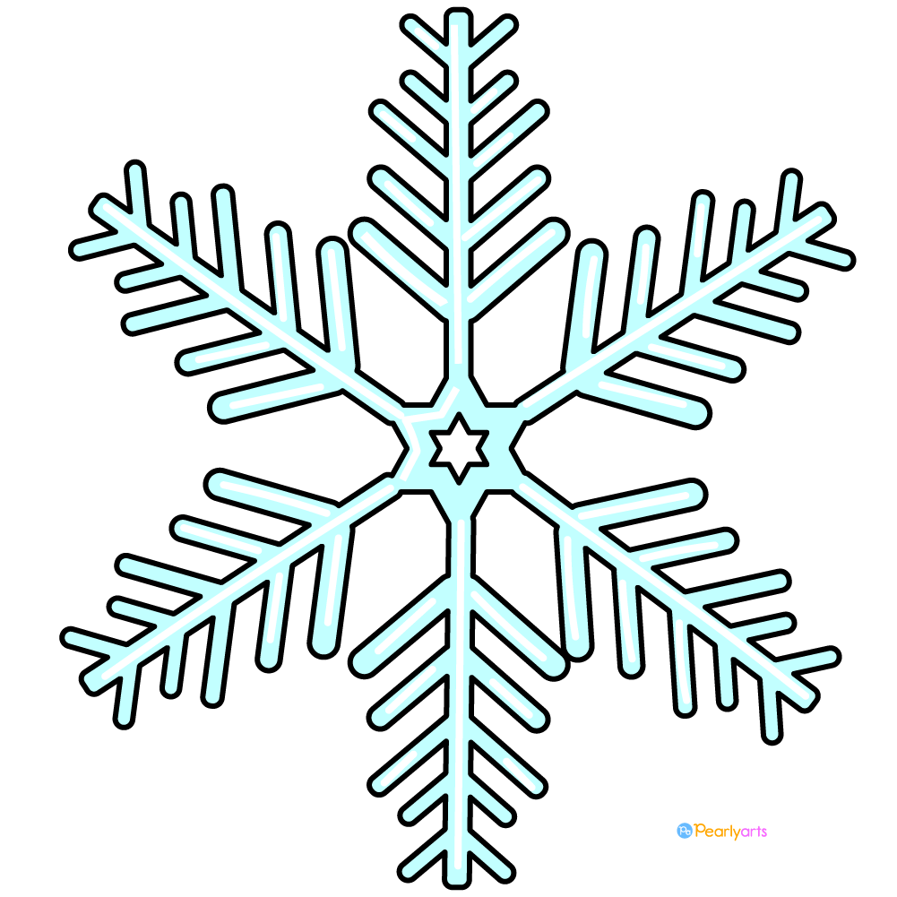 FREE Snowflake Clipart 2 with outline WM | Pearly Arts