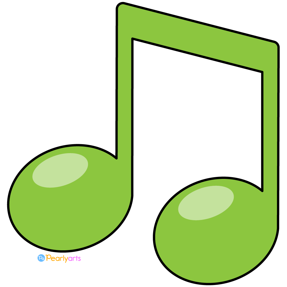 FREE Cute Beam Note Clipart with outline WM | Pearly Arts