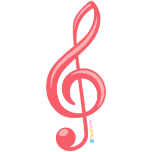 FREE Cute Treble Clef Clipart WM | Pearly Arts