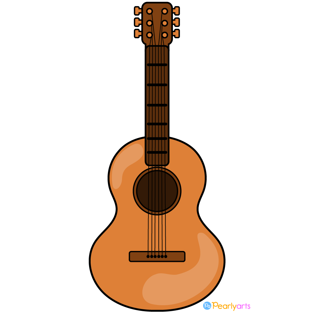 FREE Guitar Clipart with outline WM | Pearly Arts