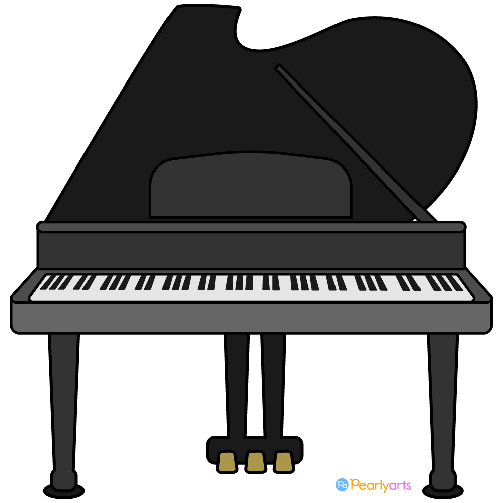 FREE Piano Clipart with outline WM | Pearly Arts