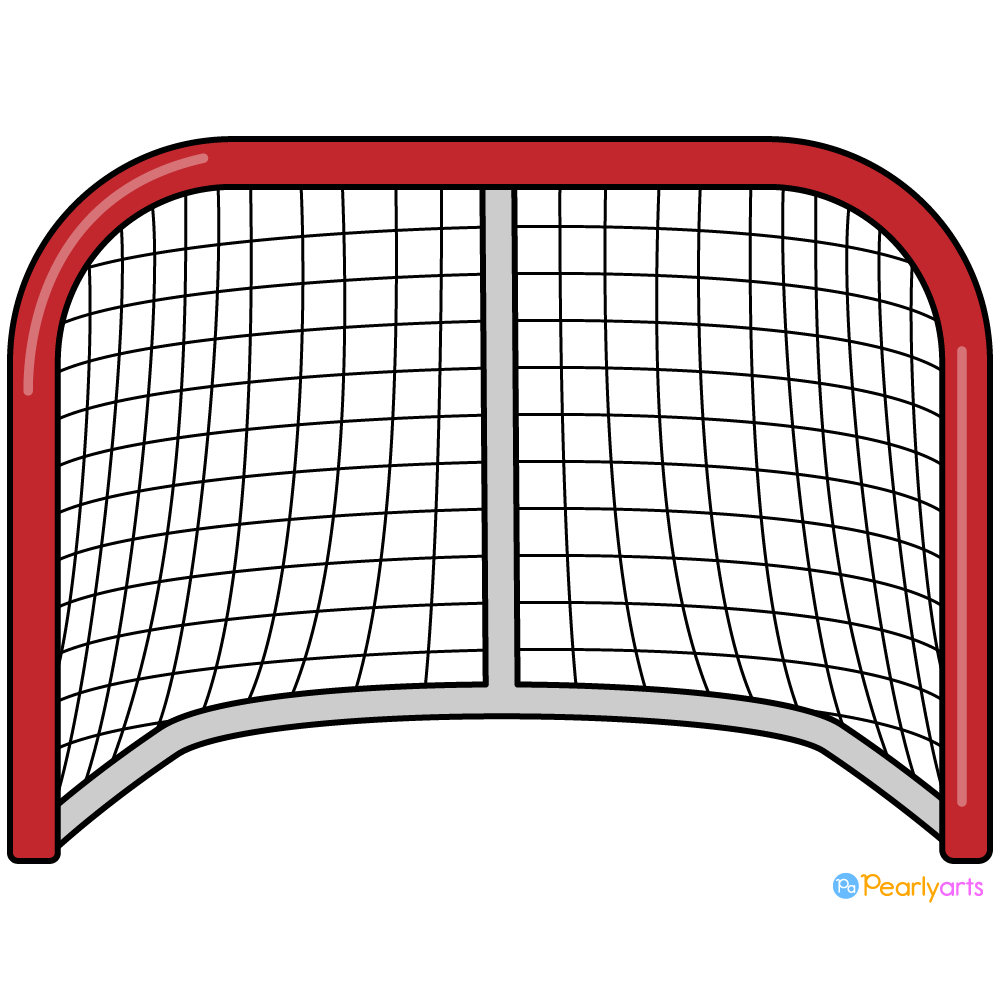 Hockey Goal Clipart with outline WM | Pearly Arts