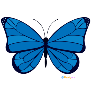 FREE Blue Butterfly Clipart WM | Pearly Arts