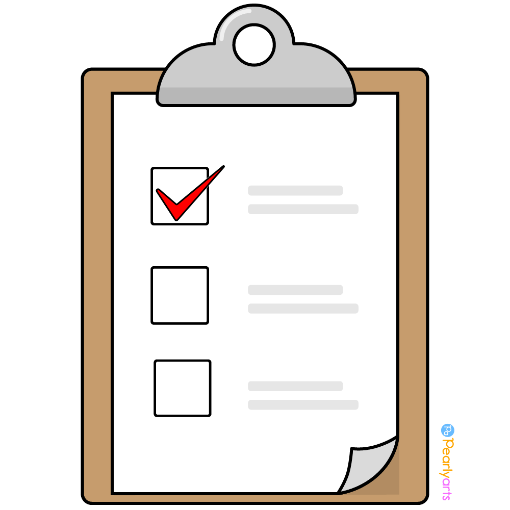 FREE Checklist Clipart with outline WM | Pearly Arts