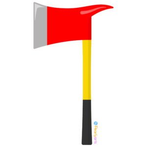 FREE Firefighter Axe Clipart WM | Pearly Arts