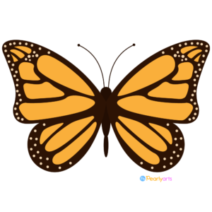 FREE Orange Butterfly Clipart WM | Pearly Arts