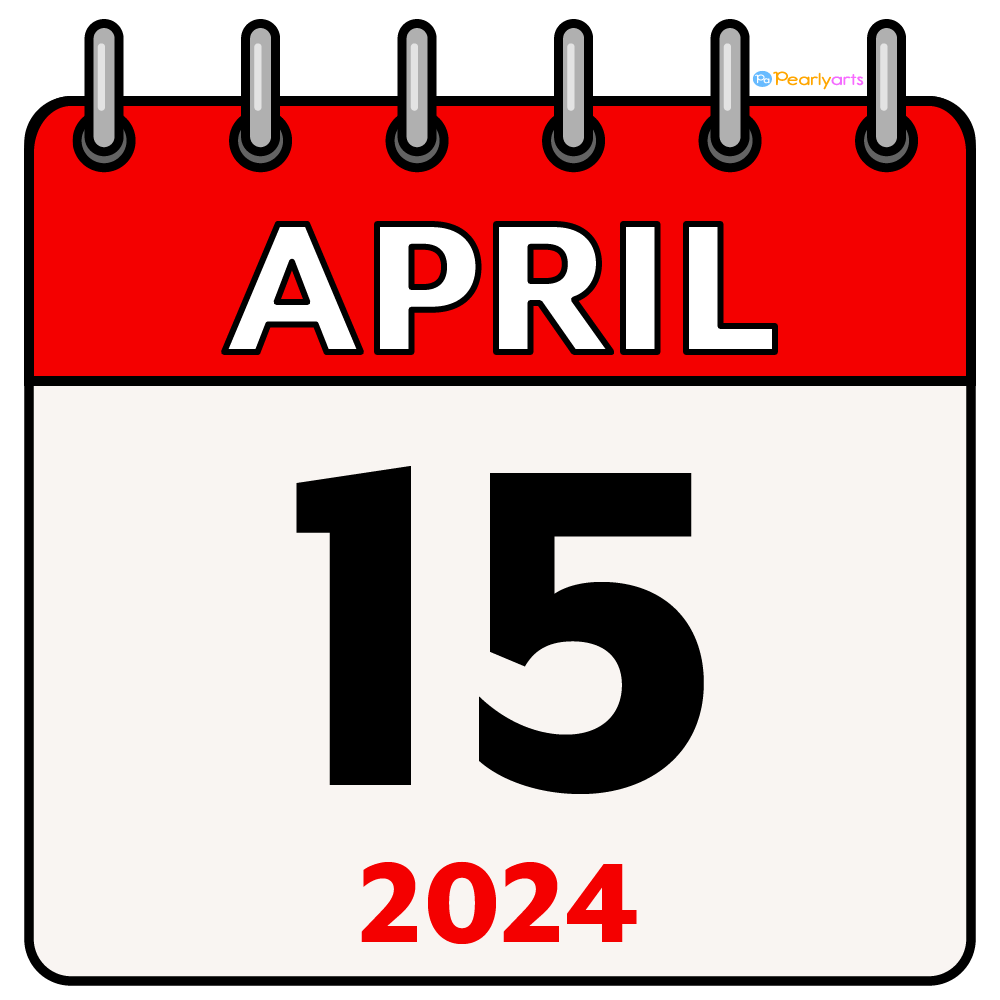Tax Day 2024 Clipart with outline WM | Pearly Arts