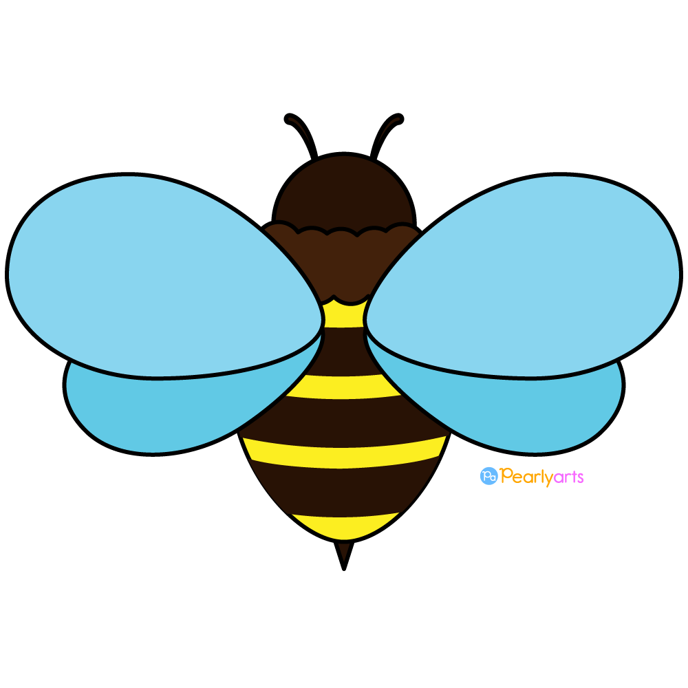 FREE Bee Clipart with outline WM | Pearly Arts